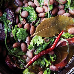 Beans with Kale and Portuguese Sausage Recipe | Epicurious.com_image