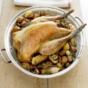 Guinea fowl with roast chestnuts_image