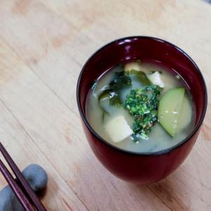 Miso Soup with Summer Squash, Tofu and Wakame_image