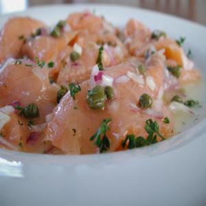 Smoked Salmon Carpaccio With Extra Virgin Olive Oil and Lemon_image