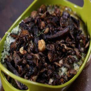 Roasted Mushrooms, Parsnip, Potatoes and Spinach Casserole_image