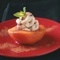 Poached Peaches with Cream Cheese Filling image