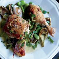 Braised Chicken with Artichokes and Fava Beans image