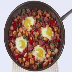 Salami, Bacon and Spinach Hash image