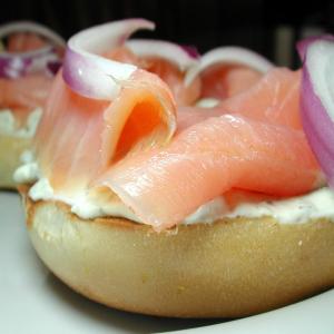 Smoked Salmon and Cream Cheese Open Sandwich for One image