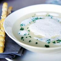 Artichoke soup with Parmesan sticks image