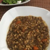 Barley, Lentil and Mushroom Soup image