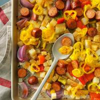 Spicy Roasted Sausage, Potatoes and Peppers image