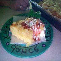 Pineapple Cake With Raspberry Sauce image