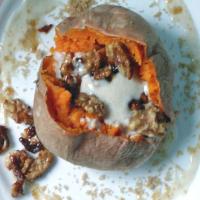 Roasted Whole Sweet Potatoes With Maple Ginger Topping_image