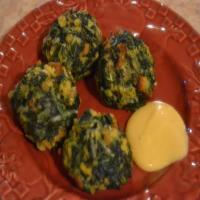 Spinach Balls with Honey Mustard Dipping Sauce image