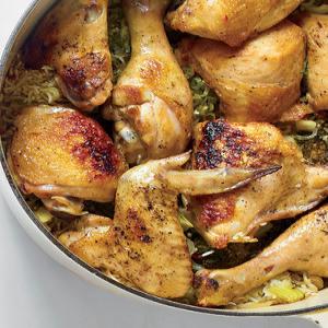 Chicken with Rice, Broccoli, and Scallions_image