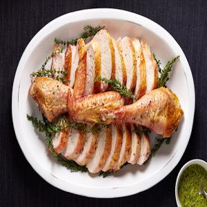 Quick-Roasted Turkey with Parsley-Caper Sauce Recipe | Epicurious.com_image