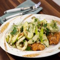 Crispy, Breaded Chicken with Fennel Salad image