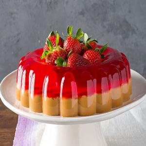 Dulce de Leche & Strawberry Gelatin Dessert image