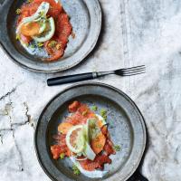Cured Salmon with Fennel and Carrot Salad image