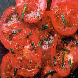 Tomato Slices with Basil-Honey Vinaigrette_image