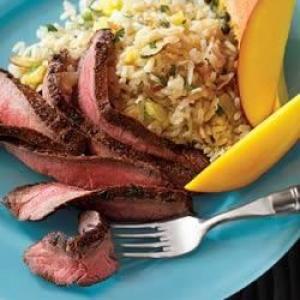 Caribbean Flank Steak with Coconut Rice_image
