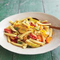 Pasta with Tomatoes, Squashes, and Blossoms image