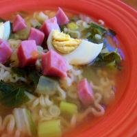 Ramen Noodle Soup With Egg Garnish image