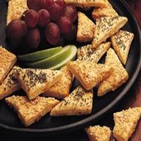 Beer Cheese Triangles with Zesty Cheese Sauce image