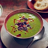 Greens, potato & chorizo soup image