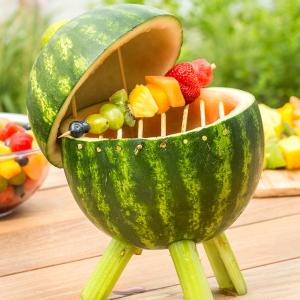 Watermelon Grill With Fruit Skewers Recipe by Tasty_image