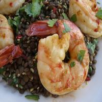 Garlic Prawns With Asian Puy Lentils image