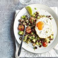 South American-style quinoa with fried eggs image