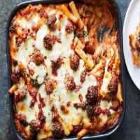 Baked Ziti With Sausage Meatballs and Spinach image