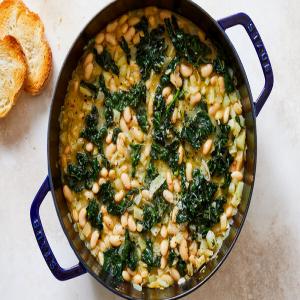 Braised White Beans and Greens With Parmesan_image