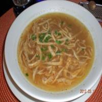 Frittatensuppe - Beef Broth Topped With Strips of Sliced Pancake_image