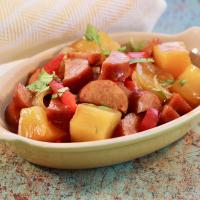 Slow Cooker Sweet and Sour Kielbasa with Pineapple_image