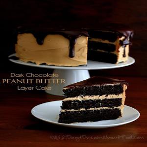 Dark Chocolate Peanut Butter Layer Cake - Low Carb and Gluten-Free_image