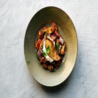 Eggplant Ragù With Capers and Burrata image