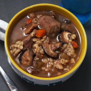 Kelly's Slow Cooker Beef, Mushroom, and Barley Soup_image