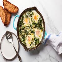 Peppery, Creamy Greens With Eggs_image
