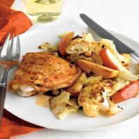 Sheet-Pan Chicken with Cauliflower and Apples image