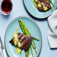 15-Minute Grilled Skirt Steak with Pesto Butter image