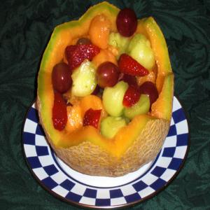 Fruit Salad in a Cantaloupe Basket_image