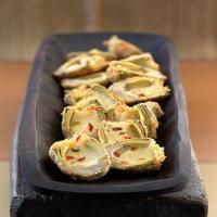 Deep-Fried Baby Artichokes Stuffed with Pepper Jack Cheese image