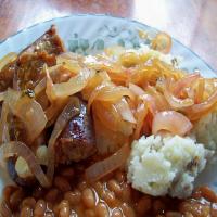 Bangers and Mash in Yorkshire Pudding image