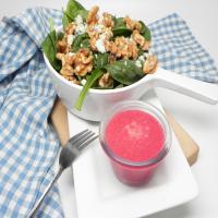 Spinach and Goat Cheese Salad with Beetroot Vinaigrette image