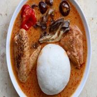 Ghanaian Groundnut Soup With Rice Balls_image