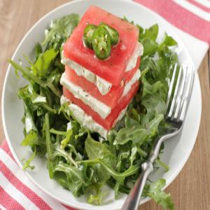 Watermelon and Feta Salad With Serrano Chile Vinaigrette Recipe - Genius Kitchen_image