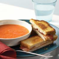 Tomato Soup with Cheese and Bacon Toasties image