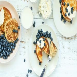 Keto Diner-Style Pancakes With Whipped Blueberry Butter_image