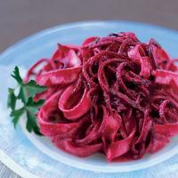 Tagliatelle with Shredded Beets, Sour Cream, and Parsley image