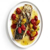 Grilled Bass with Buttery Tomatoes_image