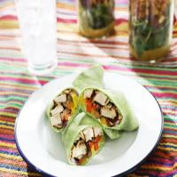 Chicken and Veggie Wraps with Herbed Goat Cheese Spread_image